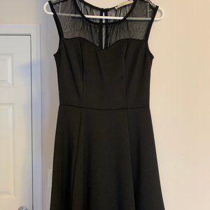 Black Malloy Mesh Scuba Skater Dress